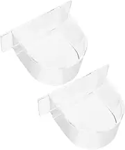BESPORTBLE Parrot Bird Feeder 2pcs Semicircle Bird Food Bowl Large Capacity Bird Cage Food Box for Pet Birds Plastic Bird Dishes