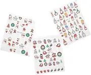 VICASKY 3 Sheets Christmas Nail Art Stickers Snowman for Manicure Effortless Application Durable Adhesive for Holiday Nail Decorations