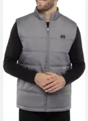 $145 Travis Mathew Medium Cold Shoulder Grey Heart Puffer Vest Jacket Coat Golf