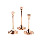 Copper Taper Candle Holder Set - Home Decor - 3 Pieces