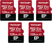 Patriot V30 128GB A1 USH-I C10 U3 4K Micro SD Card Dashcam/Surveillance 2PK/5PK
