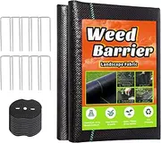 Grass Control Fabric,Grass Block Gardening Mat | Woven Geotextile Grass Blocking Fabric, Ground Cover Grass Barrier Mat for Garden Lawn Driveway