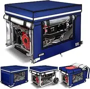 GUYISS Generator Covers While Running. 32"L×24"W×24"H Running generator cover, Top Can Be Opened for Refueling, 600D+210D Heavy Duty Waterproof, PVC Transparent Visual Operation Window, Blue