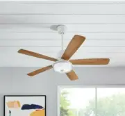 Castleford 52 in. LED Matte White Downrod Ceiling Fan with Light Kit and Remote