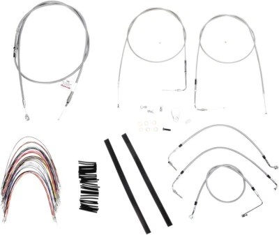 Extended Stainless Control Cable Kit 14" Tall Bars Burly Brand B30-1085