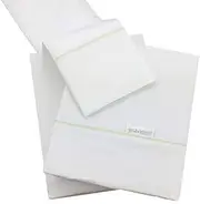 Kidz Kiss Nursery Essentials 3 Piece Cot Sheet Set [Green Piping] Luxuriously soft, Breathable and Lightweight, Perfect for baby gift