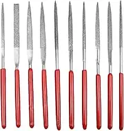 10PCS 4 Inch Mini Diamond Needle File Set, Small Metal Diamond Coated Files, Precision Filing Tools for Jewelry Making, Metal, Glass, Ceramics, Craft Work (Diameter 2mm)