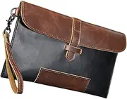 [HONMEET] Men's Pu Polyester-Cotton Cluth Bag Stylish Handbag Men's Wallet Business Casual