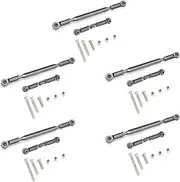 5X Metal Adjustable Steering Linkage Servo Link Pull Rod Turnbuckle for MN D90 D99 MN-90-45 1/12 RC Car Crawler,Grey