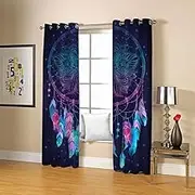 Print Blackout Curtains Colorful Pineapple 2 x W132cm x D160cm 3D Print Window Curtains, Thermal Insulated Darkening Grommet Drapes 2 Panel Set for Living Room Bedroom Kitchen Decor
