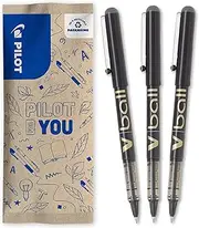 PILOT - Set of 3 V-Ball 07 - Liquid ink rollerball - Black - Medium Tip
