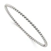 Sterling Silver Antiqued 3mm Twisted Slip-On Bangle