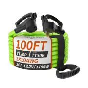 100 FT 30 Amp RV Extension Cord Outdoor with Grip Handle, 10/3 Gauge Flexible...