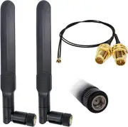 8dBi Wifi Antenna + 20cm U.FL to RP-SMA Extension Cable for Dual Band Use