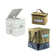 Adventure Kings Portable Outdoor Camping Toilet + Toiletry Canvas Bag Flushable