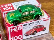 Vintage Tomica #100 Volkswagen 1200LSE Beetle Sherriffs Mini Cars -Green - Japan