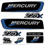 Mercury 225x ProMax Alien Cowl Decals - Custom Silver/Blue - 2.5 Liter