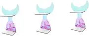 3pcs Mermaid Party Decorations Wooden Floating Shelves Wall Bookshelf for Boys and Girls Space-Saving Shelf Artistic Design