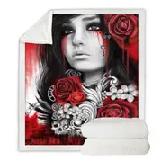 Dark Art Freed Beautiful Gothic Girl Throw Blanket