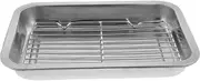 PRETYZOOM 1Set Baking Sheet with Cooling Rack Stainless Steel Baking Tray for Cakes Bread and Fried Foods Easy to Clean Kitchen Gadget