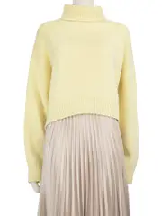 Yellow Cashmere Turtleneck Jumper