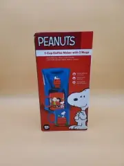 Peanuts New Single Cup Coffee Maker Gift Set with 2 Mugs