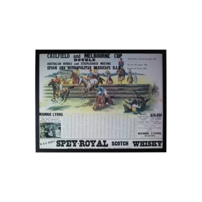 Horse Racing 1926 Caulfield and Melbourne Cup Double Framed