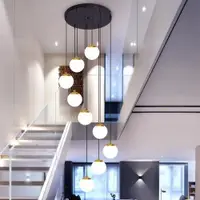 在飛比找ETMall東森購物網優惠-樓梯長吊燈別墅旋轉loft公寓挑高客廳樓梯間燈復式樓大樓梯燈
