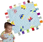 Blanket Soothing Toy - Multipurpose Plush Security Blanket,Portable Appease Towel with Tags, Square Security Blanket for Travel, Home