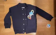 Sonic The Hedgehog Boys Varsity Letterman Bomber Jacket, Kids Size XS, Navy Blue