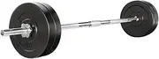 28kg Barbell Set Weight Plates Bar Lifting Bench 168cm Home Gym Fitness Equipment