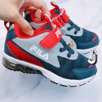 在飛比找momo購物網優惠-【FILA】FILA KIDS 中童反光氣墊運動鞋-藍紅(2