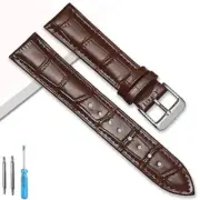 18mm Men's Genuine Leather Watch Strap Band Alligator Grain Universal With Tools