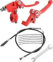VARGTR Folding Clutch Brake Lever with Clutch Cable,Car Accessories 7/8" Handlebar Clutch Lever Replacement for 110cc 125cc 140cc 150cc Tao Tao DB17 Apollo RFZ DBX15 X18 X19 Dirt Pit Bikes (Red)