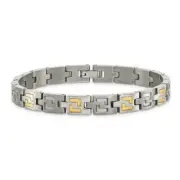 Titanium with 14k Gold Inlay Brushed and Polished 8.5" Bracelet 8.5"