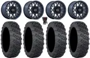 KMC Technic 15" Wheels Blue 30" Versa Cross V3 Tires RZR TS/RS1