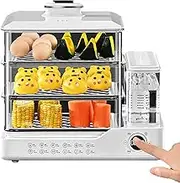Electric Steamer，3-Layer Electric Steamer,Multi-Functional All-in-One Electric Steamer, Large-Capacity Automatic Three-Layer Electric Steamer, Intelligent Reservation, 12-Hour Reservation,Best Gift