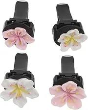 [Cabilock] 4pcs Air Vent Clips Cute Flower Car Perfume Clip Car Air Outlet Floral Decorations Car Diffuser Vent Clip Charm Car Decor Automotive Accessories For Women Girls Peach Flavor
