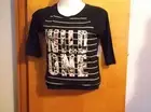 BRAND NEW LADY'S "FREEZE" BLACK SCOOP NECK 3/4 SLEEVE PULLOVER