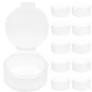 10 Pcs Clear Round Pill Containers Design Handle Bowl Boxes Travel