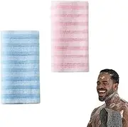 Blissal,Blissal - Blissal Exfoliating Shower Towel,Blissal Back Exfoliator Towel,Blissal Scrub Cloth,Blissal Exfoliating Towel,Blissal Towel For Men And Women,Travel Friendly And Quick Drying (2pcs-A)