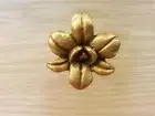 Brass Drawer Cabinet Knob Pulls Cupboard Mini Flower Figurine Vintage Home Decor