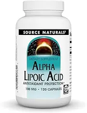 Source Naturals Alpha Lipoic Acid 100 mg Supports Healthy Sugar Metabolism, Liver Function & Energy Generation - 120 Capsules