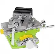 Cross Slide Drill Press Vise, 2-Way X- Y- Benchtop Drill Press Clamp, Portable Table Drill Press Vise with 90° Rotary Table for Drilling Milling Machine