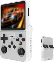 Keyboy Game Console R36S Retro Handheld Game Console with 64/128G Built-in 21000+ Classic Games, Open Source Linux System 3.5 Inch IPS Screen Portable Pocket Video Player (White 64g)