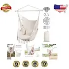 Comfortable Macrame Hammock Chair for Indoor/Outdoor Use – Easy to Assemble
