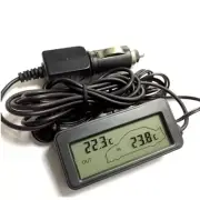 CAR THERMOMETER INDOOR & OUTSIDE TEMPERATURES - 1.5M CABLE & LCD Digital DISPLAY