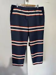 Sass Bide 14 Pants High Waist Tapered Leg Blue Red White Stripe Pockets New Tags