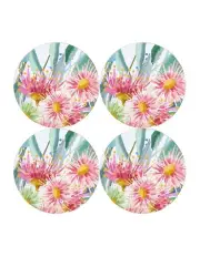 [Maxwell & Williams] Royal Botanic Gardens Eucalyptus Bloom Round Cork Back Coaster 10cm Set of 4 Gift Boxed