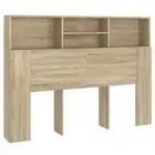 Headboard Cabinet Bed Frame Head Storage Shelf Board Bedhead Sonoma Oak 140x1...
